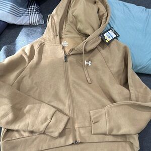 Under Armour Beige Full-Zip Hoodie